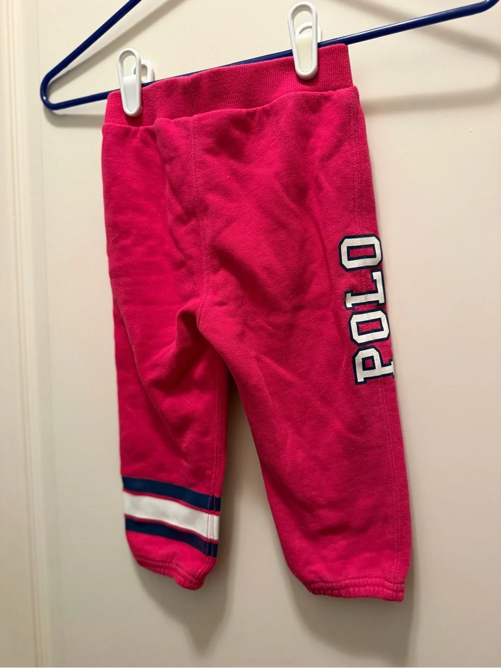 Ralph Lauren Hot Pink Fleece Joggers with Side Logo